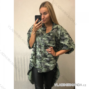 Shirt verlängert 3/4 Langarm Damen Camouflage (Übergröße L / XL) ITALIAN FASHION IMWY21047