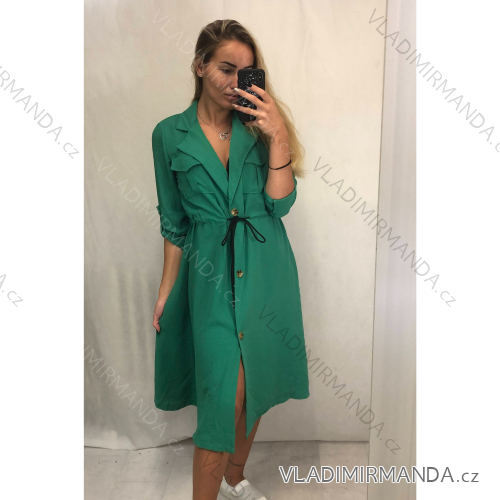 Bluse 3/4 Ärmel mit Knöpfen (uni sl) ITALIENISCHE Mode IMM20206 S / M grün