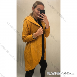 Cardigan teplý bavlněný dlouhý rukáv s kapucí dámský (S/M/L/XL ONE SIZE) ITALSKÁ MÓDA IMD22689