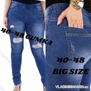 Rifle jeans guma v pase dlouhé dámské nadrozměr (40-48) JEANS JAW216563