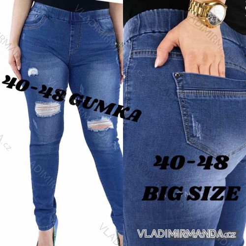 Rifle jeans guma v pase dlouhé dámské nadrozměr (40-48) JEANS JAW216563