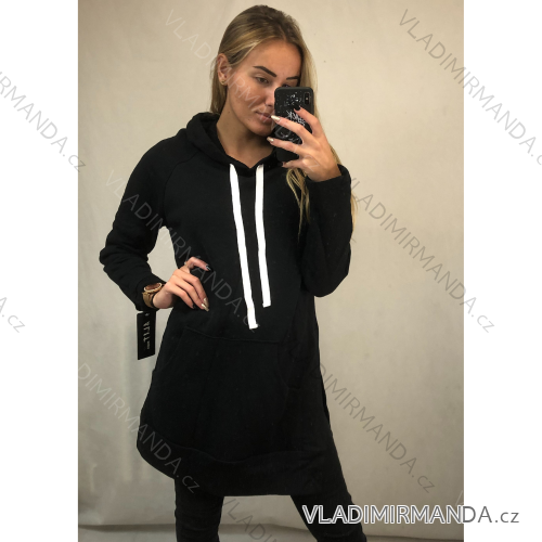 Eleganter Kapuzenpullover mit Reißverschluss für Frauen (uni sl) TURKISH FASHION IMK20011