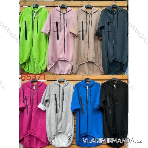 Zip Hoodie Langarm Damen (L / XL ONE SIZE) ITALIAN FASHION IMWD2165371