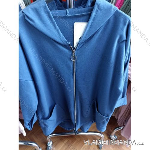 Damen Kapuzenpullover mit dünnem Reißverschluss (M / L ONE SIZE) ITALIAN FASHION IMP21160