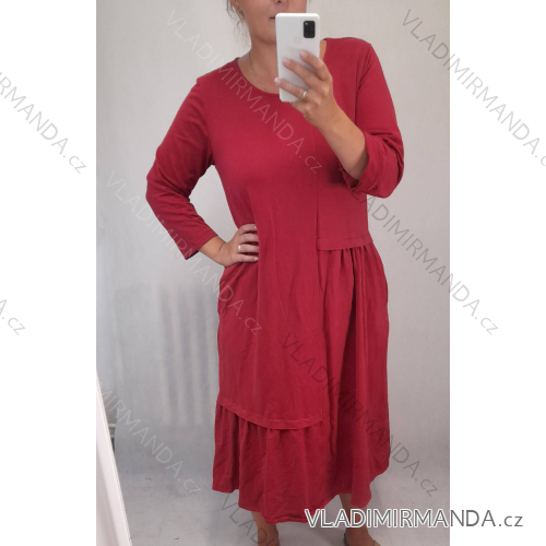 Šaty dlouhý rukáv dámské nadrozměr (XL/2XL ONE SIZE) ITALSKá MODA IMS21304