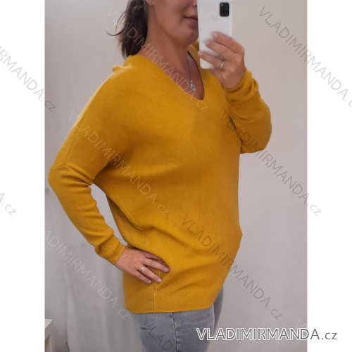 Pullover Pullover dünne Feder Langarm Damen (uni sl) MY STYLE IMS8275