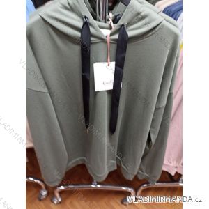 Mikina tenká s kapucí dámská (M/L ONE SIZE) ITALSKÁ MÓDA IMP21160