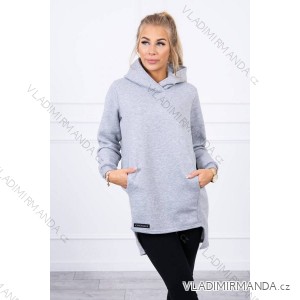 Warmes Sweatshirt mit längerem Rücken grau