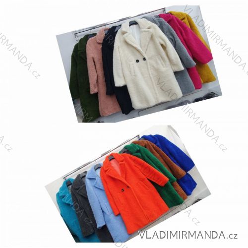 Damenmantel Langarm Lamm (L / XL ONE SIZE) ITALIAN FASHION IMWA216589 L / XL Fuchsie