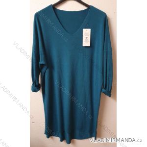 Damen Pullover Lang Langarm Strickkleid (L / XL ONE SIZE) ITALIAN FASHION IM721314