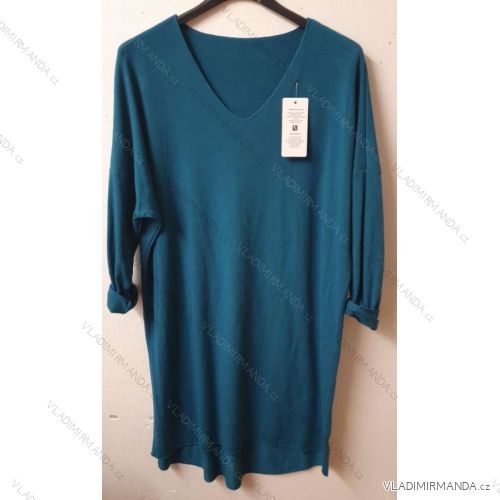 Damen Pullover Lang Langarm Strickkleid (L / XL ONE SIZE) ITALIAN FASHION IM721314 Burgund xl/2xl one size