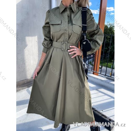 Kleid mit 3/4 Ärmeltasche für Damen (uni sl) ITALIAN Fashion IMWD20529