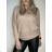 Damen-Langarmpullover (uni s / m) ITALIAN FASHION TM922STAR lila M / L