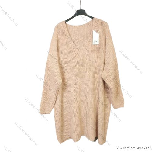 Strickkleid Ala Pullover Langarm Damen Übergröße (XL / 2XL ONE SIZE) ITALIAN FASHION IM4212262 altrosa