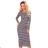 353-2 Tailliertes Kleid mit seitlichem Schlitz - schwarz-graues Hahnentritt-Muster