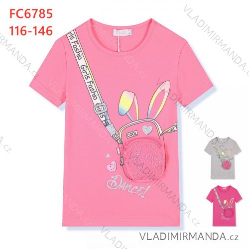 T-Shirt Kurzarm Kinder Mädchen (116-146) KUGO S3227