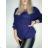 Damen-Langarmpullover (uni s / m) ITALIAN FASHION TM922STAR lila M / L