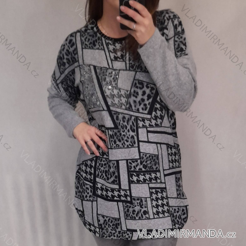 Tunika teplá dlouhý rukáv dámská nadrozměr (XL/2XL ONE SIZE)TURECKÁ MODA TME21012