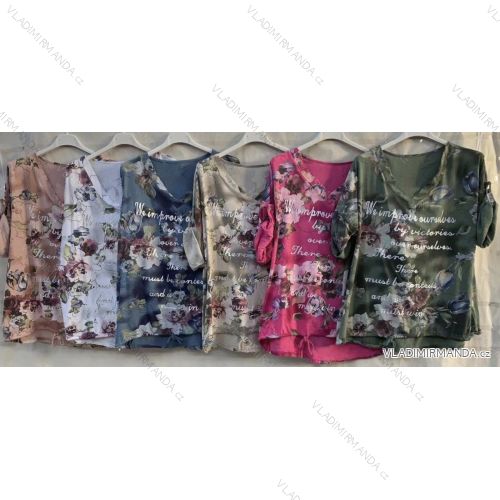 T-Shirt Kurzarm Frauen (S / M ONE SIZE) ITALIENISCHE MODE IMWA21017