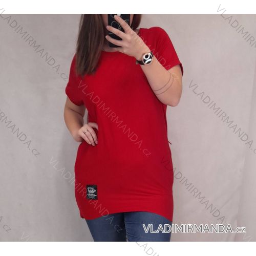 Tunika oversize krátký rukáv dámská (L/XL ONE SIZE) ITALSKÁ MÓDA IMD21472