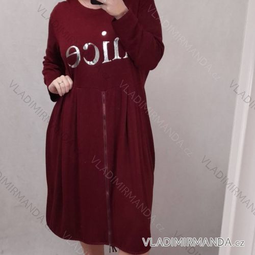 Langarmkleid mit Anhänger Damen Oversized (3XL / 4XL ONE SIZE) ITALIAN FASHION IMWQ2115022