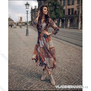 Sommerkleid Langarm geblümte Damen (UNI S / L) ITALIAN FASHION IMK20150