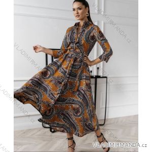 Sommerkleid Langarm geblümte Damen (UNI S / L) ITALIAN FASHION IMK20150