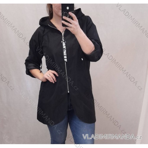 Mantel Damen Lange Jacke (S / M / L ONE SIZE) ITALIAN FASHION IMC21697 L / XL schwarz