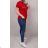 Kurzarm-T-Shirt-Reise für Frauen (uni s / m) SWEETISIMA ITALIAN FASHION IMD20023 rot S/M