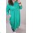 Klassisches Kurzarmkleid Damen (uni s-l) ITALIENISCHES MODA IMC20206 2XL/3XL grün