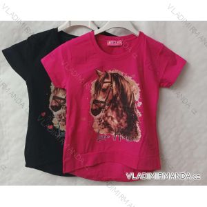 T - Shirt Kurzarm Welpen Mädchen (128-176) Türkisch MODA TVF22004HORSE