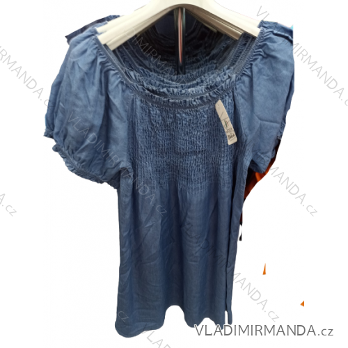 Denim Short Summer Damen trägerloses Kleid (uni s / l) ITALIAN FASHION IM720103