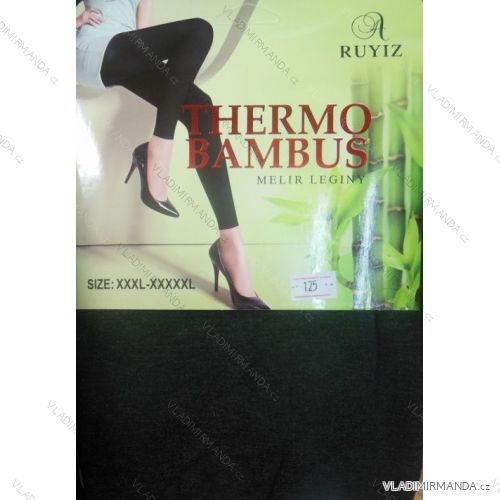 Leggings langer Thermo Damen Bambus (m-xxl / schwarz) RUYIZ YB-125
