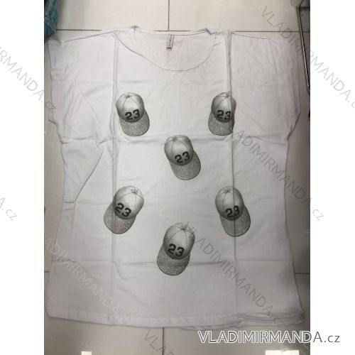 Tričko krátký rukáv dámské nadrozměr (2XL-4XL) TURECKÁ MÓDA TMWG22GY978