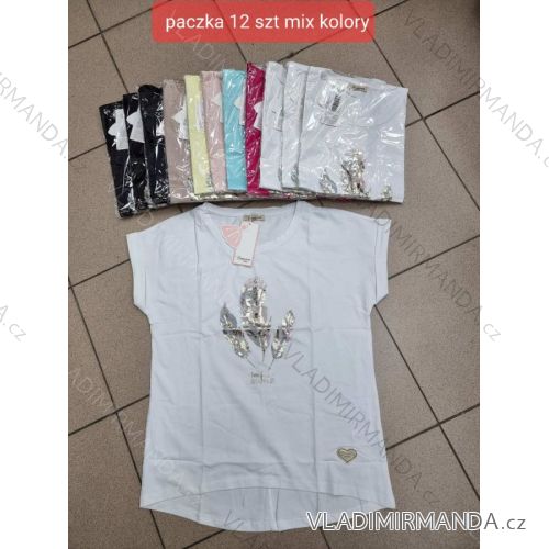 Tričko krátký rukáv dámské (S-XL) TURECKÁ MÓDA TMWG22G5325