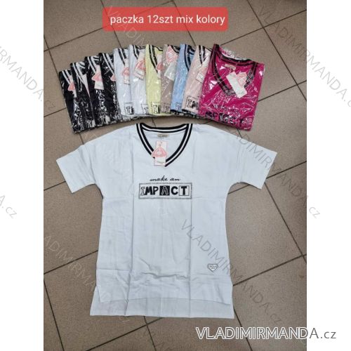 Tričko krátký rukáv dámské (S/M ONE SIZE) TURECKÁ MÓDA TMWG22G5547