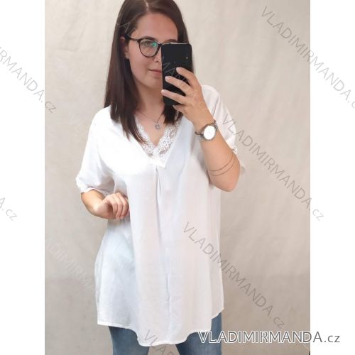 Tunika / Bluse Langarm Damen Oversized (3XL / 4XL ONE SIZE) ITALIAN FASHION IMWQ2191650 3xl / 4xl weiß