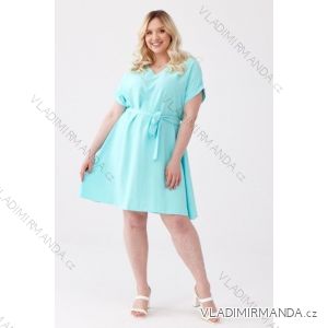 Šaty dlouhé carmen 3/4 krátký rukáv dámské nadrozměr (XL-3XL) POSLKÁ MÓDA PMLE21003