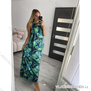 Šaty dlouhé bez rukávu letní icecool dámské (S/M/L ONE SIZE) ITALSKÁ MÓDA IMM22637