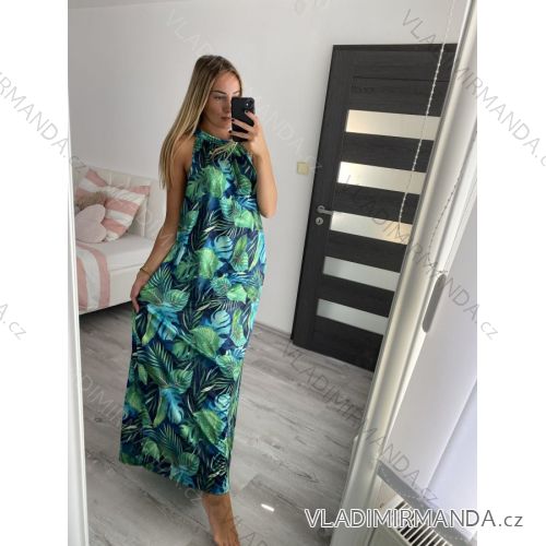 Šaty dlouhé bez rukávu letní icecool dámské (S/M/L ONE SIZE) ITALSKÁ MÓDA IMM22637