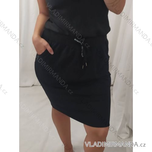 Sukně letní krátká bavlněná dámská nadrozměr (XL/2XL ONE SIZE) ITALSKÁ MÓDA IMN22048 XL/2XL schwarz