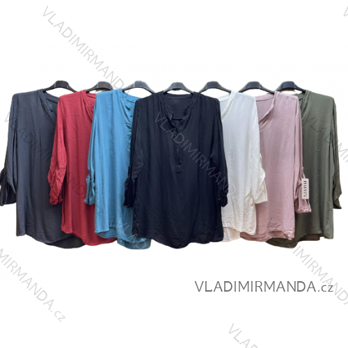 Tunika-Shirt 3/4 Langarm Damen Übergröße (XL/2XL ONE SIZE) ITALIAN FASHION IM422907