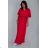 Sommer Kurzarm Sommerkleid (S / M ONE SIZE) ITALIENISCHE MODE IMWY21019 2XL/3XL dunkelrosa