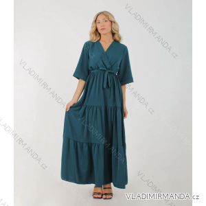 Šaty elegantní dlouhý rukáv dámské (S/M ONE SIZE) ITALSKÁ MÓDA IMM22SARA