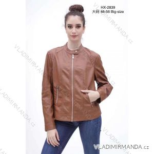 Damen Lederjacke mit langen Ärmeln in Übergröße (46-48-50-52-54-56) ITALIAN FASHION IMM22HX-2839