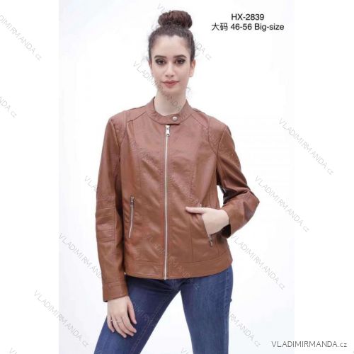 Damen Lederjacke mit langen Ärmeln in Übergröße (46-48-50-52-54-56) ITALIAN FASHION IMM22HX-2839