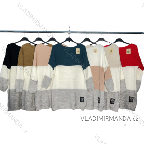 Dünner Oversize-Langarmpullover für Damen (Einheitsgröße M/L) ITALIAN FASHION IM422910