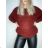 Damen-Langarmpullover (uni s / m) ITALIAN FASHION TM922STAR lila M / L