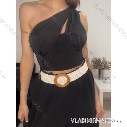 Šaty letní na ramínka dámské (S/M ONE SIZE) ITALSKÁ MÓDA IMPBB22B21841 Schwarz S/M