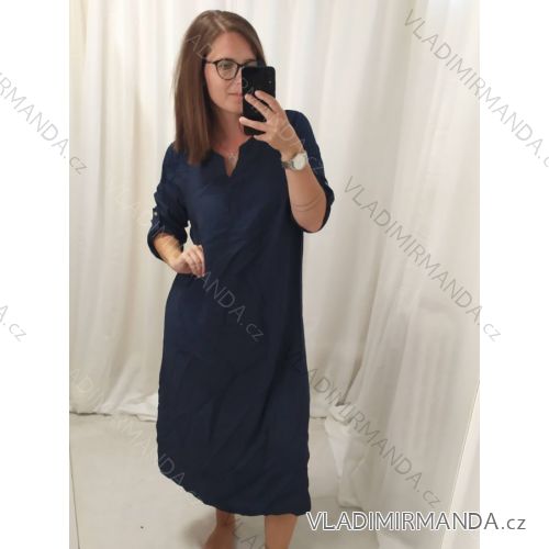 Damenkleid mit langen Ärmeln in Übergröße (XL/2XL ONE SIZE) ITALIAN FASHION IMC22546